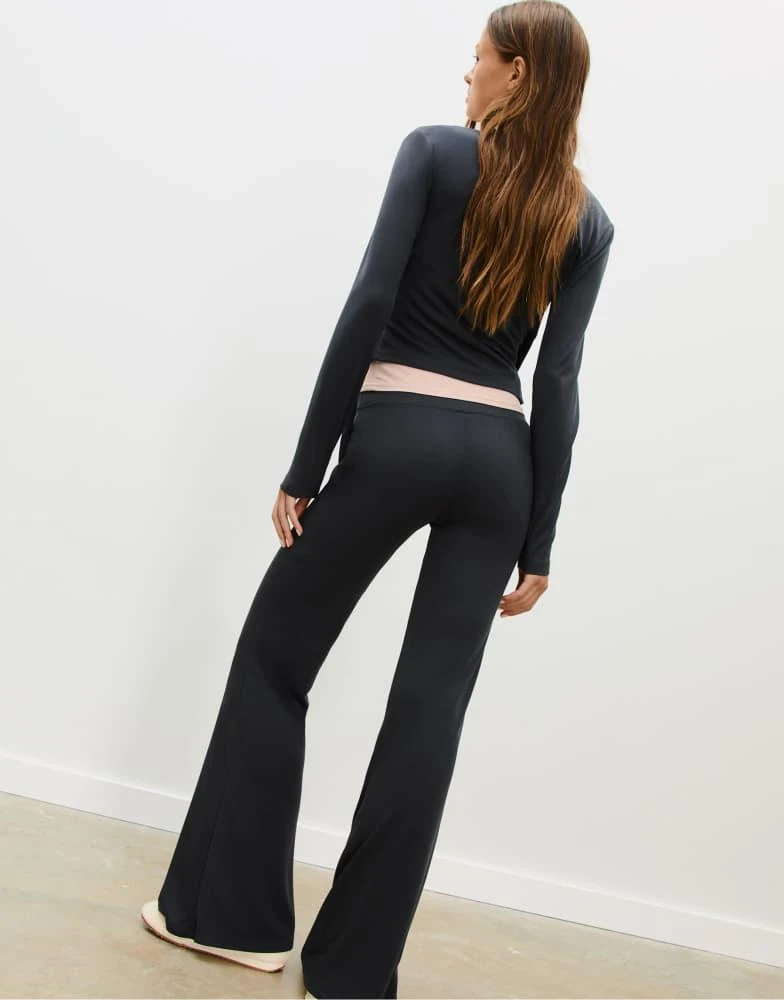 Stradivarius Stradivarius Crossover modal top with bow in dark grey 4