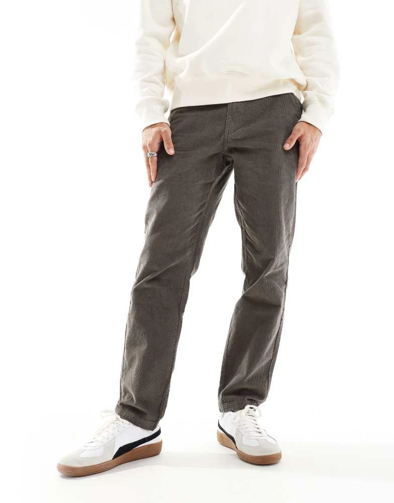 Another Influence Another Influence cord straight leg trousers in grey 1