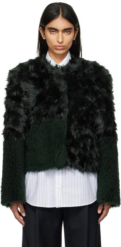 STAND STUDIO Green Halle Faux-Fur Jacket 1