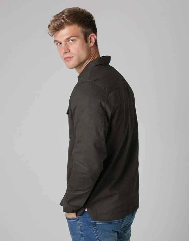 French Connection French Connection Cotton worker-style button overshirt in khaki 3