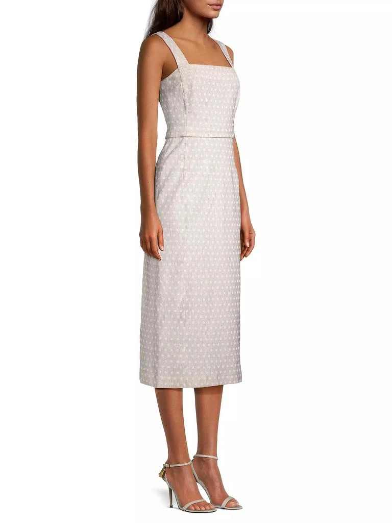 Tory Burch Geometric Linen-Blend Sheath Dress 4