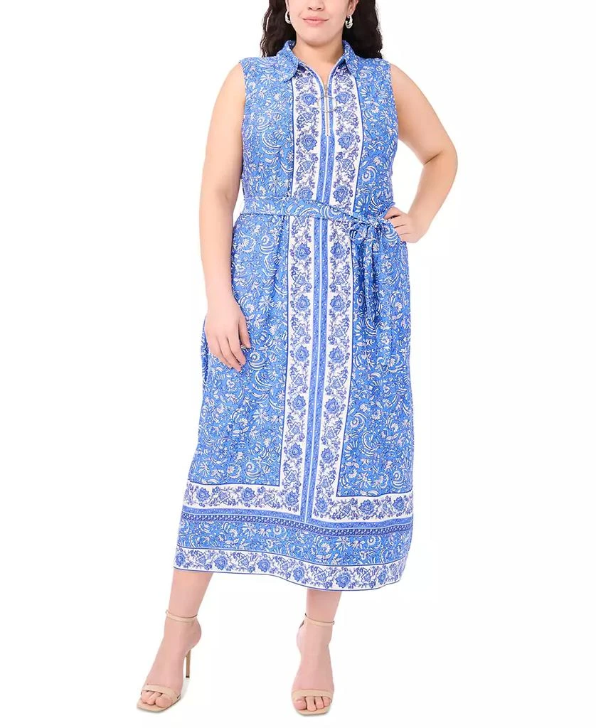 Border Print Belted Dress