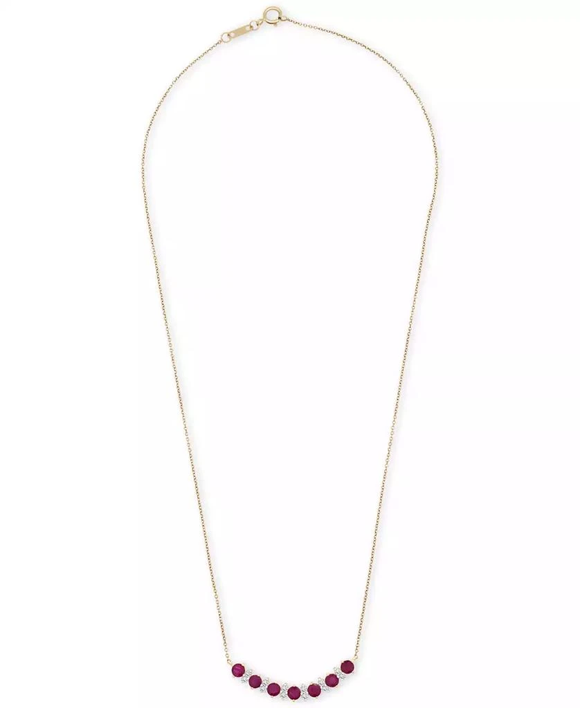 Macy
s Ruby (1-1/2 ct. t.w.) 
Diamond (1/4 ct. t.w.) 17" Collar Necklace in 14k Gold 3