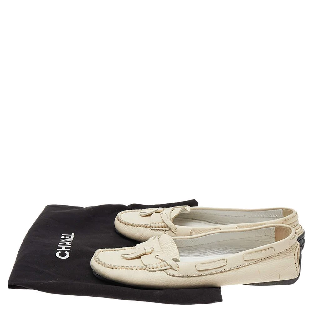 Chanel Chanel Cream Leather Slip on Loafers Size 38.5 8