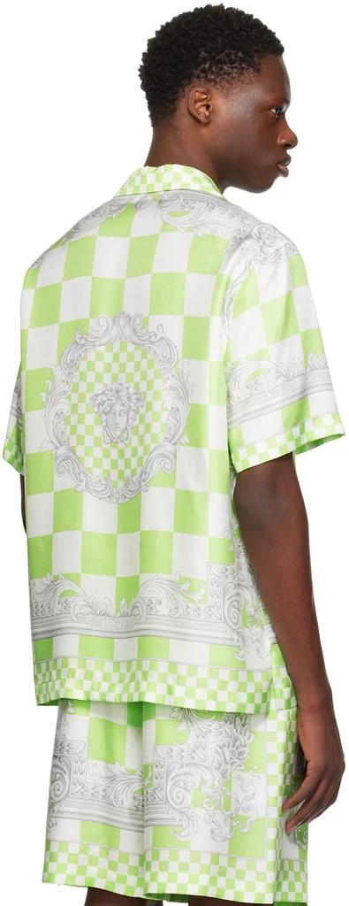 Versace Green & White Medusa Contrasto Shirt 3
