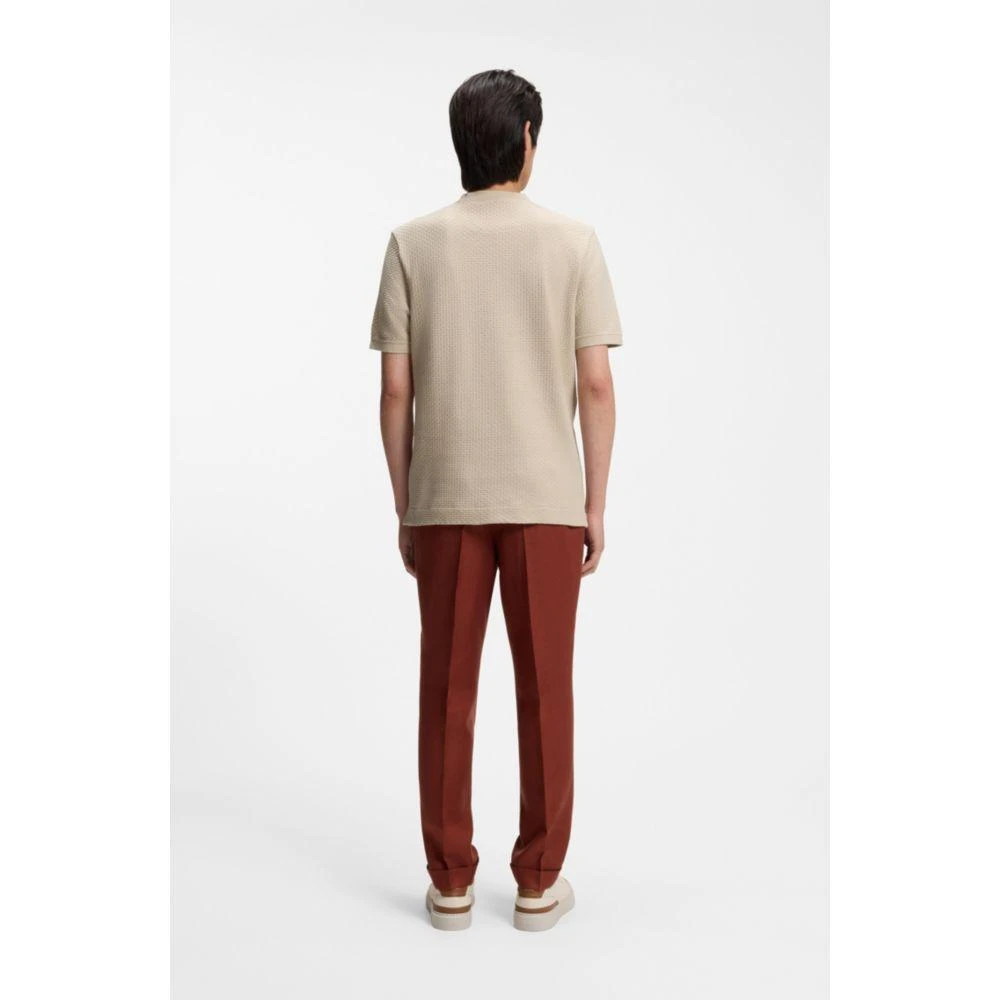 Hugo Boss Basket-weave T-shirt in mercerised cotton 4