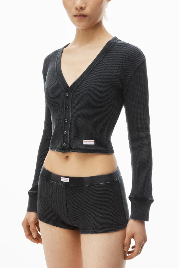 Alexander Wang cardigan in waffle-knit cotton stretch 3