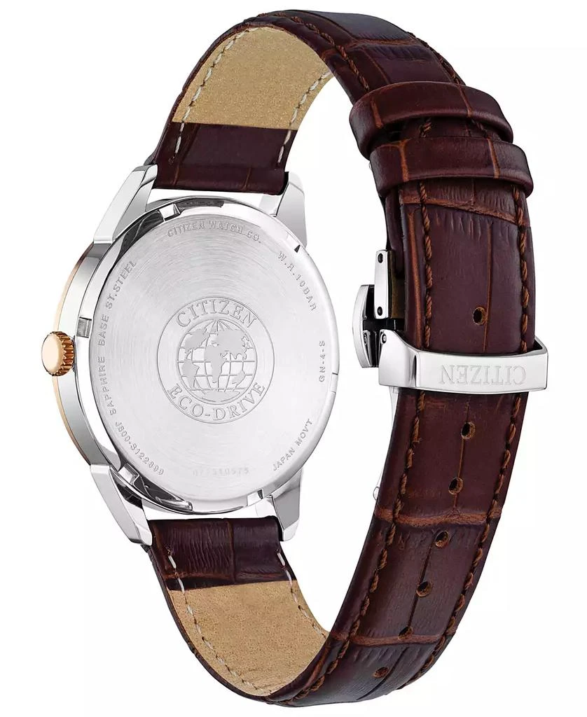 Citizen Eco-Drive Men's Corso Brown Leather Strap Watch 40mm 3