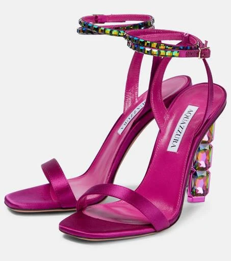 Aquazzura Aura embellished satin sandals 5