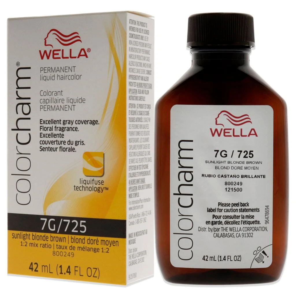 Wella Color Charm Permanent Liquid Haircolor - 725 7G Sunlight Blonde Brown by  for Unisex - 1.4 oz Hair Color 4