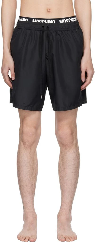 Moschino Black Bonded Swim Shorts 1