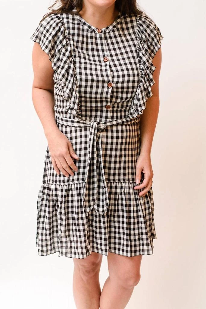 SAYLOR Simona Mini Dress In Black Gingham 1