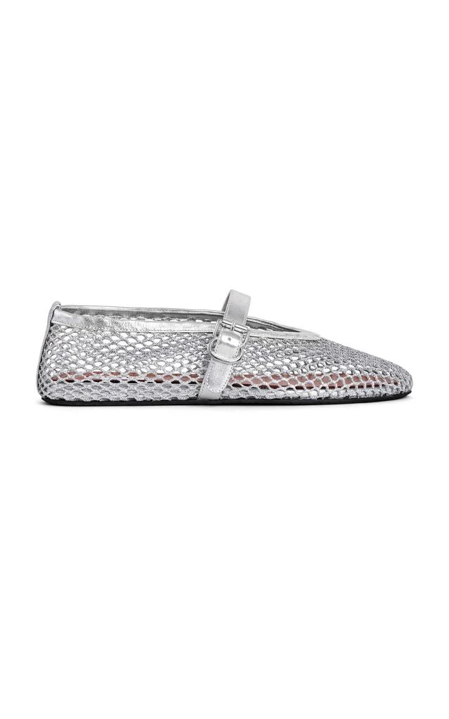 Alaïa ALAÏA - Metallic Mesh Mary Jane Flats - Silver - IT 41 - Moda Operandi 1