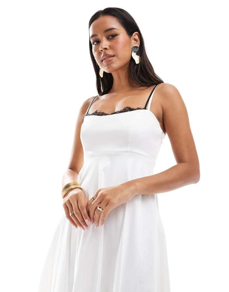 Abercrombie & Fitch Abercrombie & Fitch dipped waist lace maxi dress in white 2