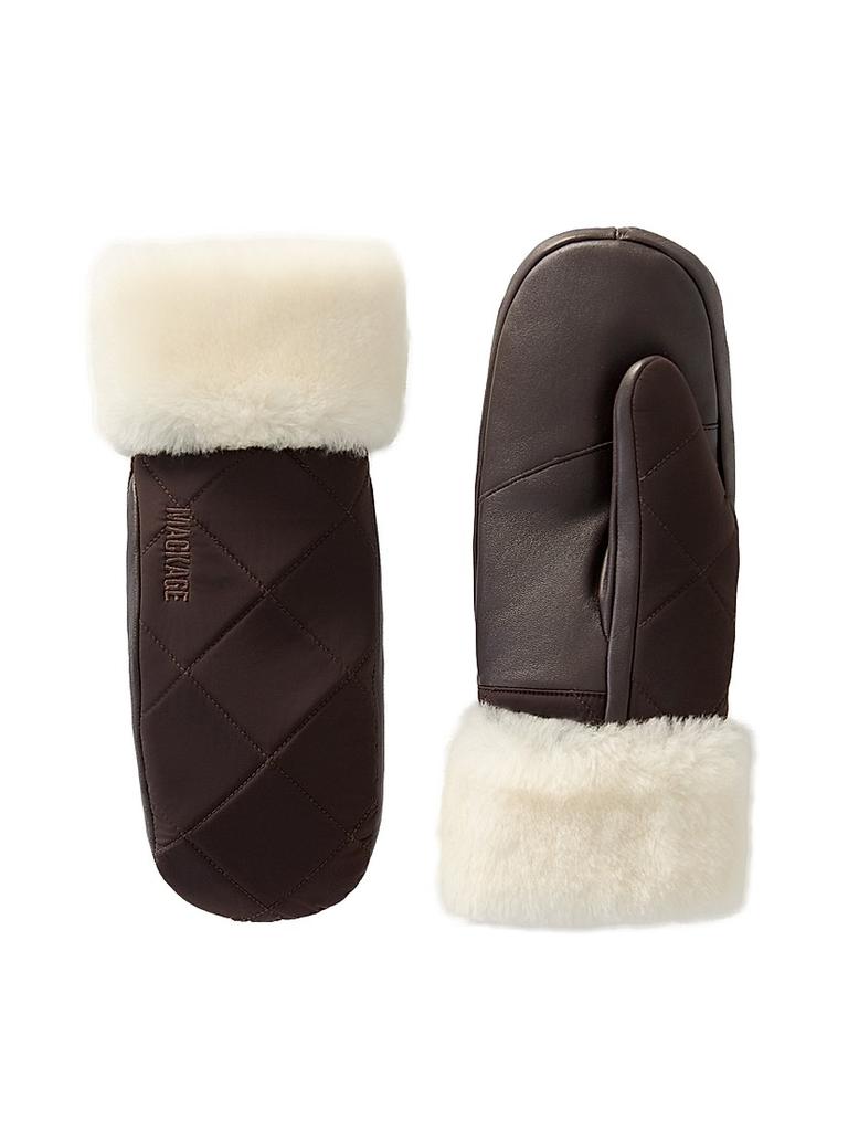 Mackage Jazmina Shearling-Trim Quilted Down Mittens