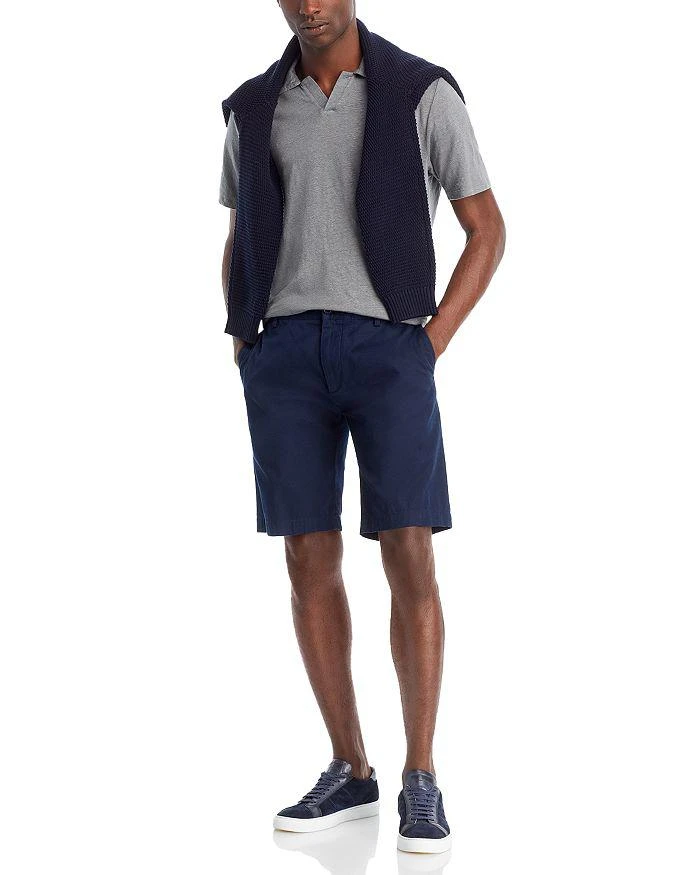 Officine Générale Simon Heathered Open Collar Polo Shirt 2