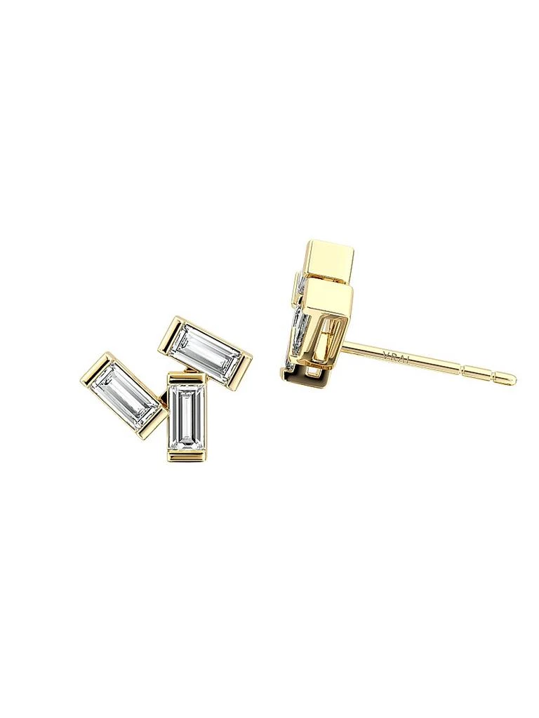 VRAI Baguette Cluster 14K Yellow Gold & 0.60 TCW Lab-Grown Diamond Stud Earrings 3