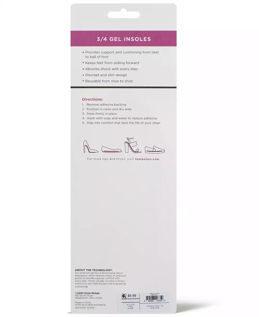 Foot Petals Gel 3/4 Insert Cushions