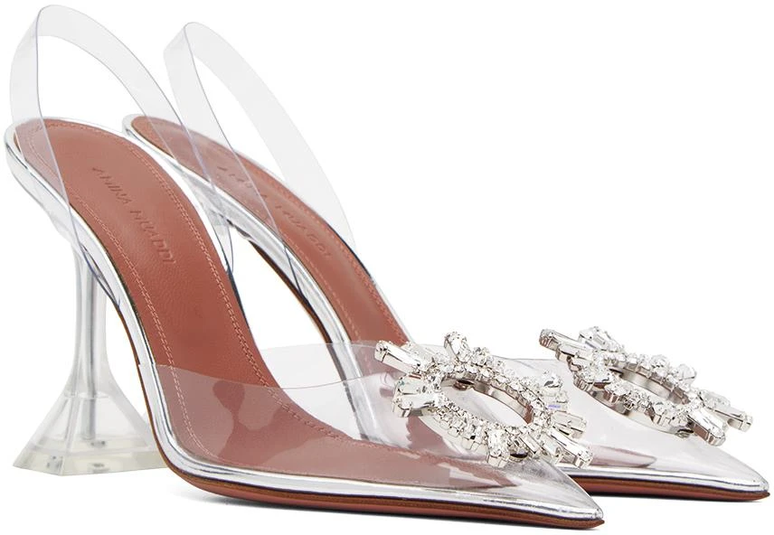 Amina Muaddi Transparent Begum Glass Slingback Heels 4