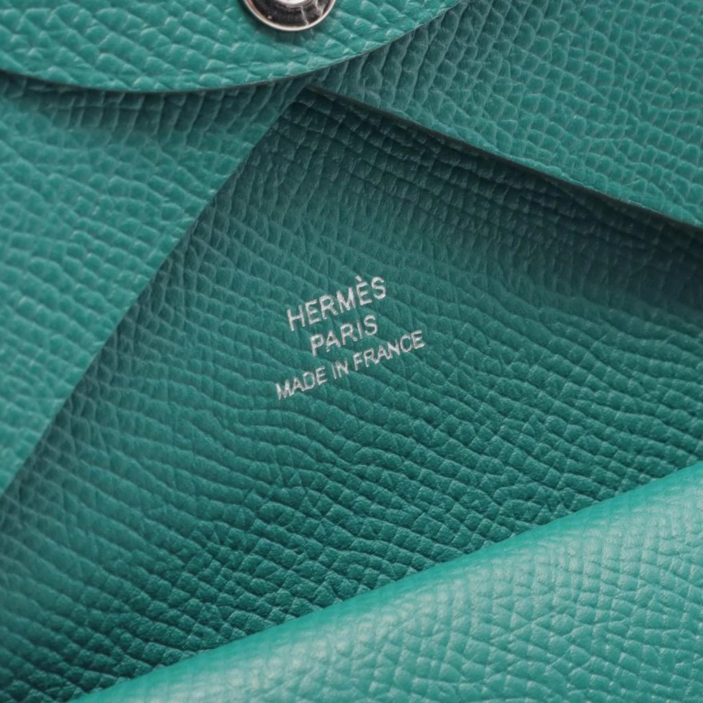 Hermes Hermes Green Leather Calvi Duo Wallet 6