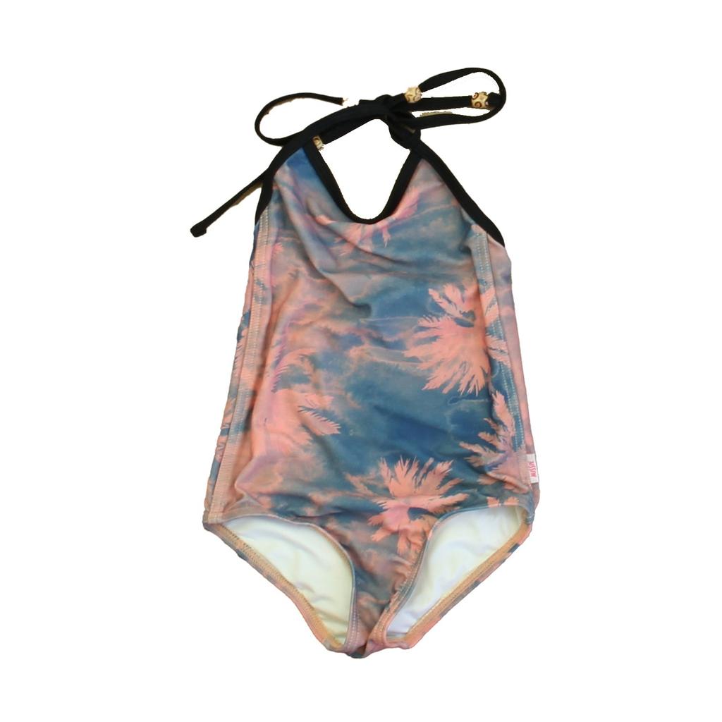 Munster Girls Blue | Pink Palm Trees 1-piece Swimsuit