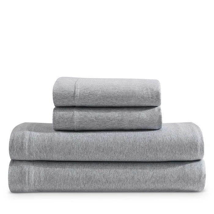 Calvin Klein Modern Cotton Blend Melange Jersey 4 Piece Sheet Set, Queen 1