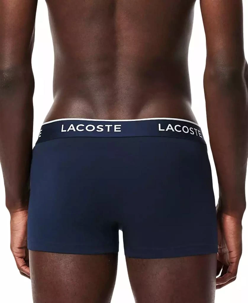 Lacoste Men's 3-Pack Regular-Fit Logo Waistband Trunk Underwear 3
