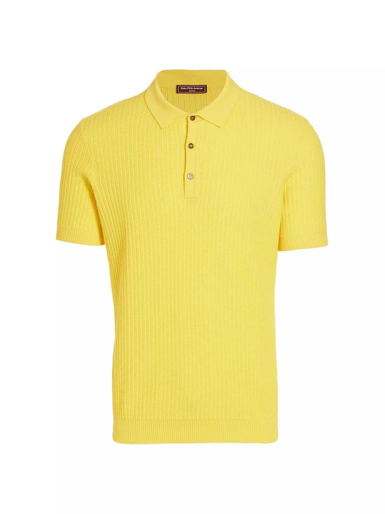 Saks Fifth Avenue Slim-Fit Textured Cotton Polo Shirt 1