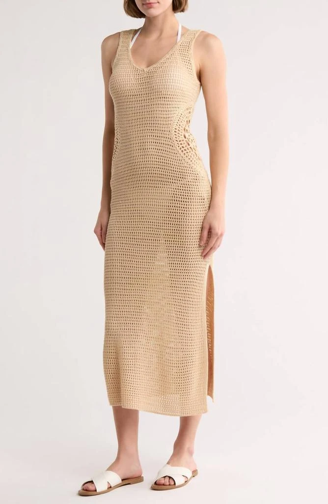 chinese dress ladies Elan Maxi Crochet Tank Swim Cover Up Dress MSRP $99 – DGFOutlet main image 0