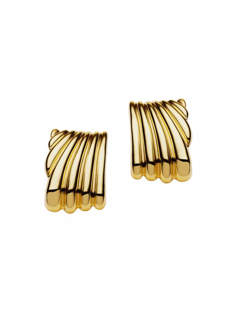 Amber Sceats Zagora Sunnie Fluted 24K-Gold-Plated Drop Earrings