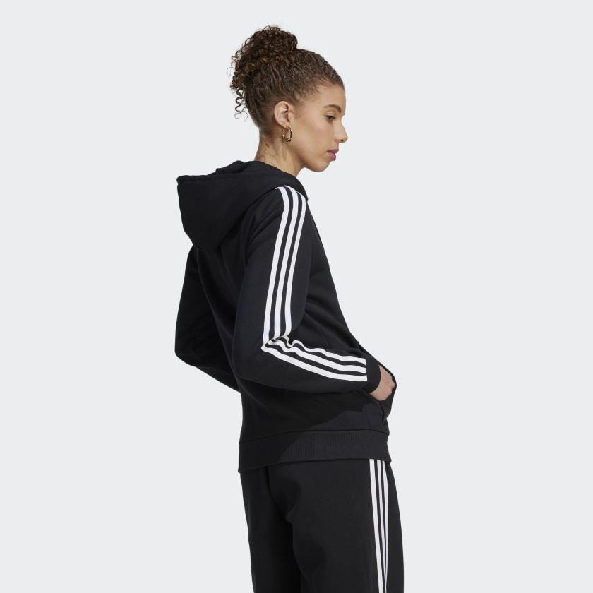 Adidas Women's  Essentials 3-Stripes Full-Zip Fleece Hoodie