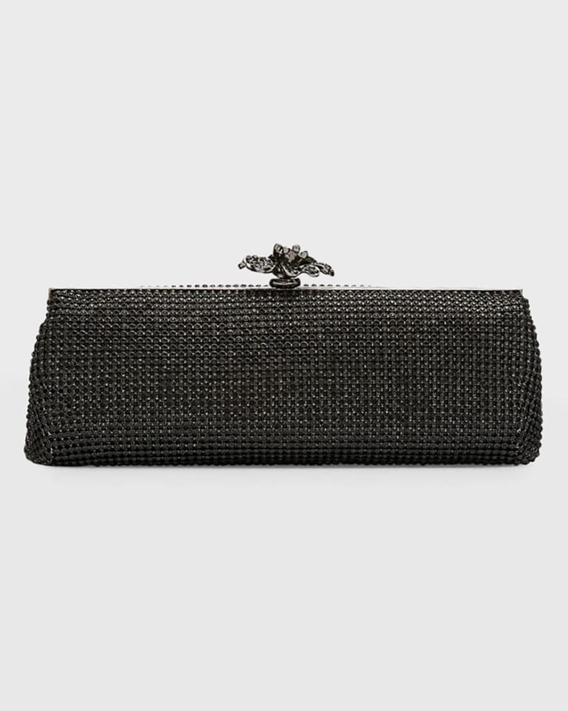 Whiting & Davis Flower Crystal Long Clutch Bag