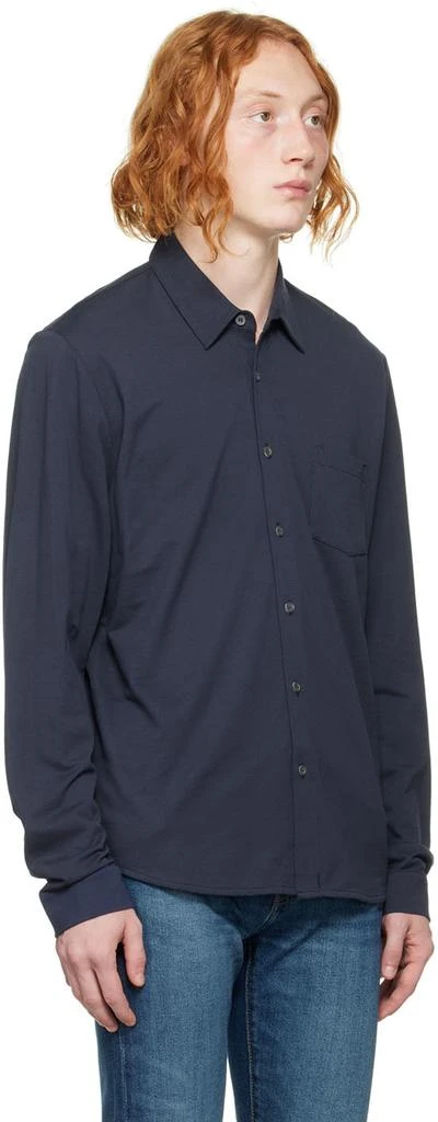 Sunspel Navy Buttoned Shirt 2