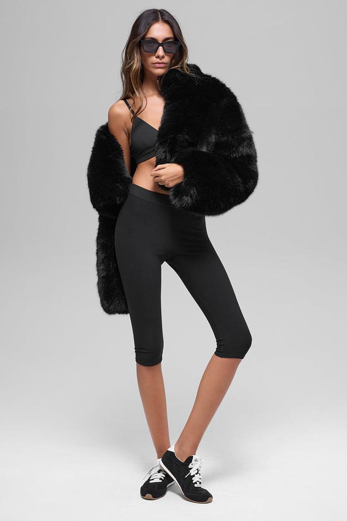 Alo Opulent Faux Fur Cropped Jacket - Winter Frost - Jackets
