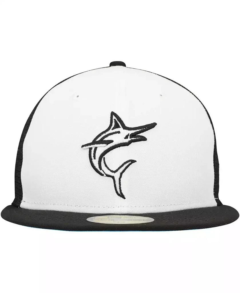 New Era Men's White, Black Miami Marlins 2023 On-Field Batting Practice 59FIFTY Fitted Hat 2