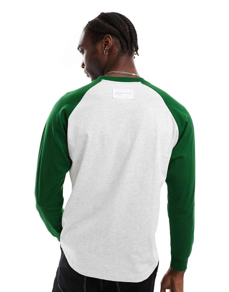 AAPE Aape by A Bathing Ape raglan long sleeve t-shirt in grey and green 3