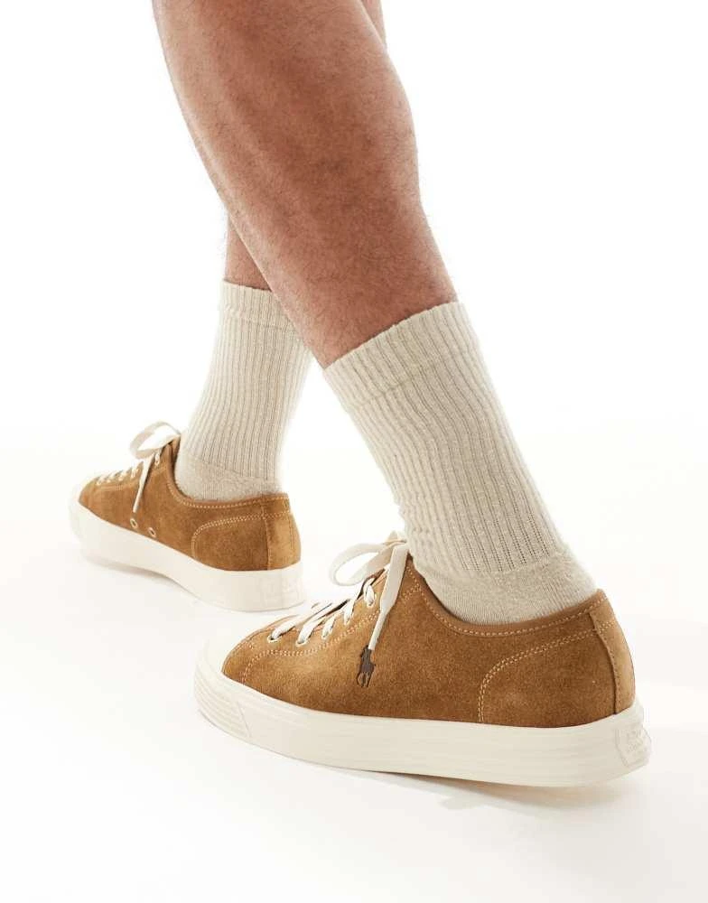 Ralph Lauren Polo Ralph Lauren Ayers baseball trainer in tan suede with tonal logo 5