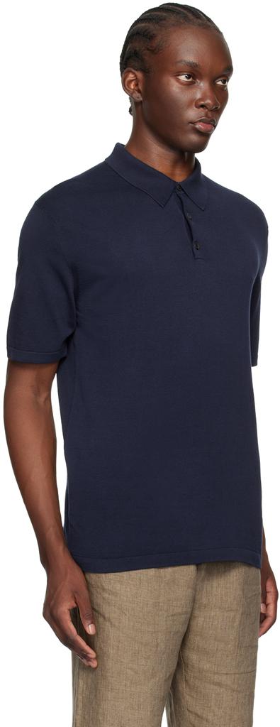 Sunspel Navy Sea Island Cotton Polo