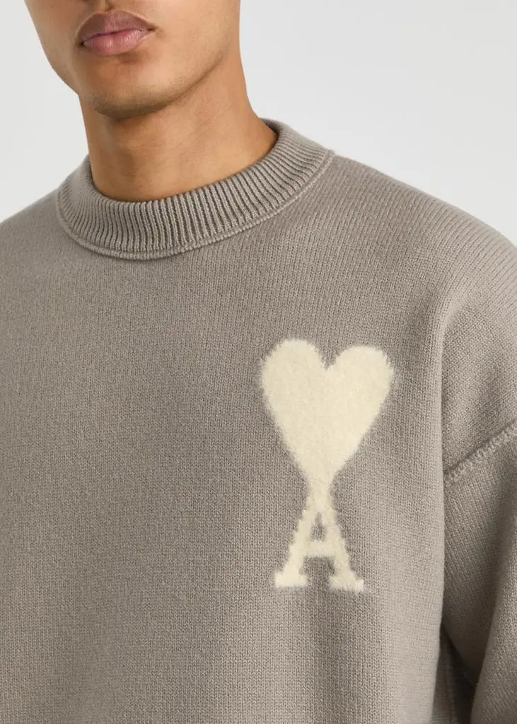 AMI Logo-intarsia wool jumper 5