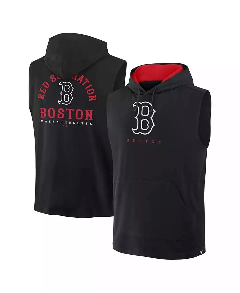 Fanatics Men's Black Boston Red Sox Fire Speed Sleeveless Pullover Hoodie 1