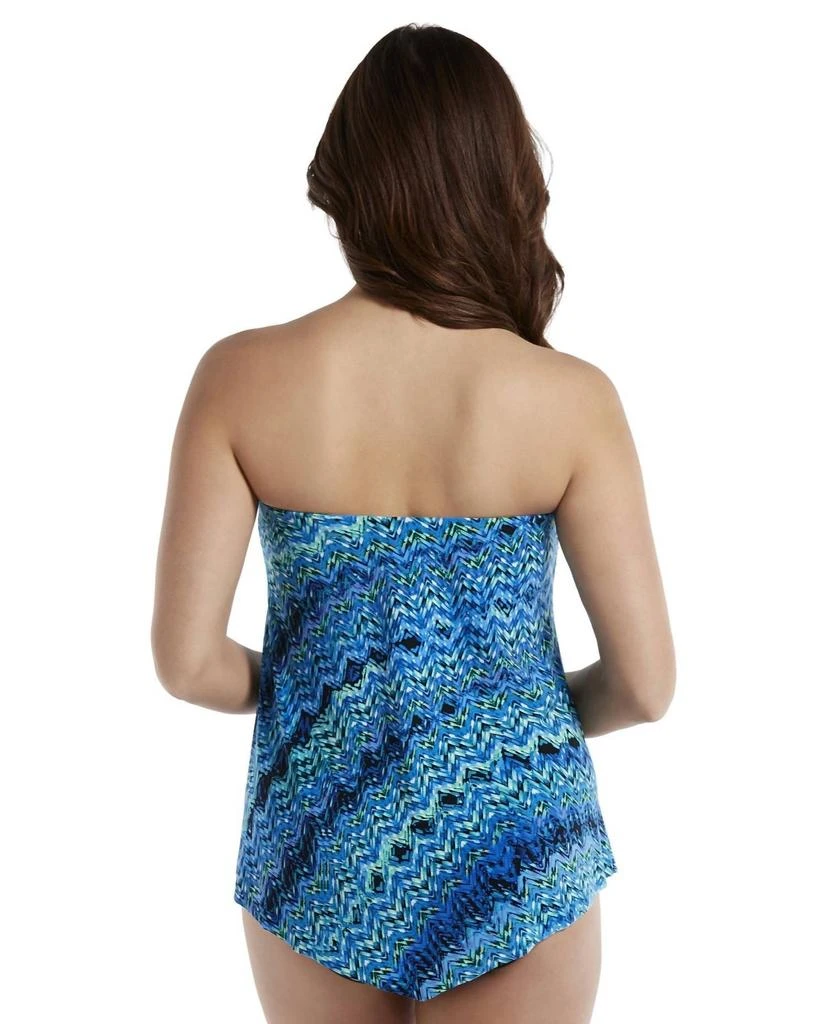 Miraclesuit Knit Pick Hankini Underwire Tankini Top In Blue 2