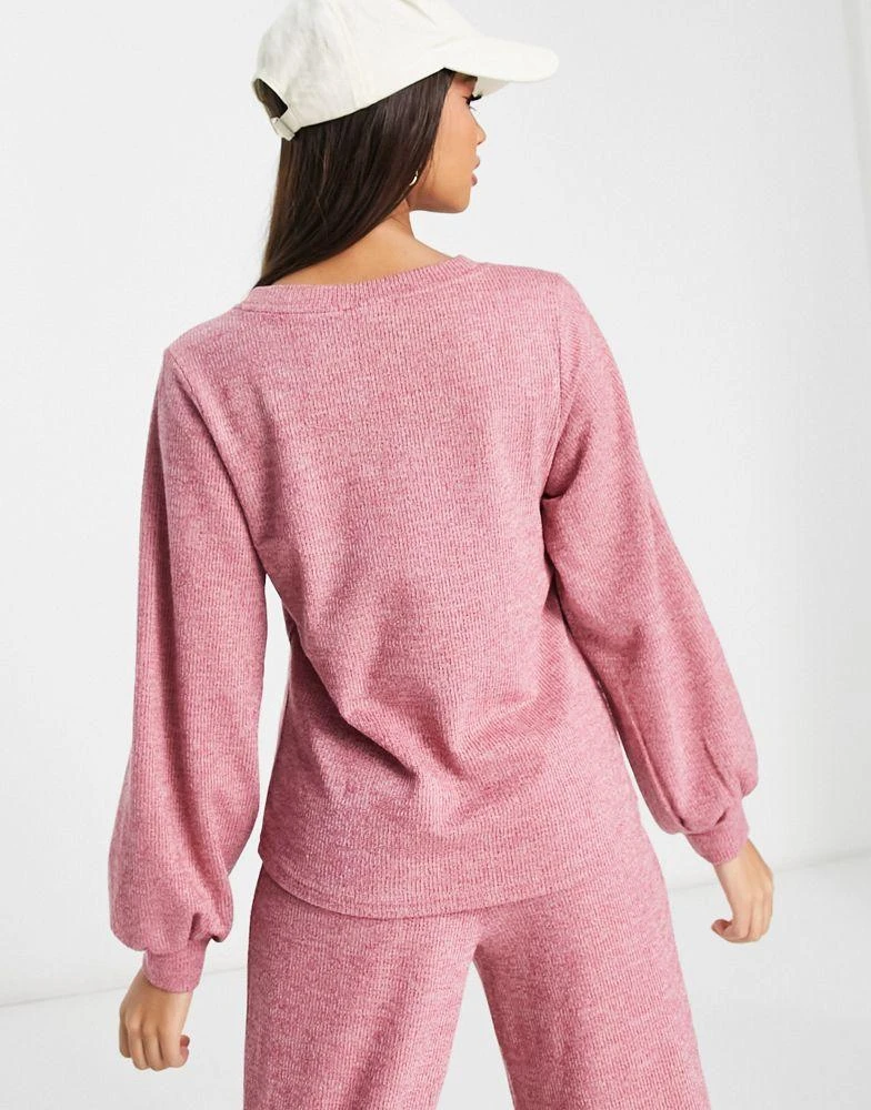 JDY JDY exclusive balloon sleeve jumper co-ord in rose pink 2