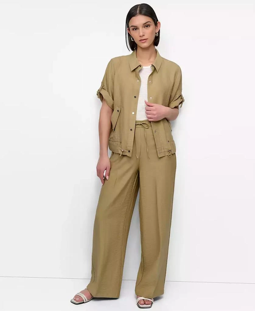 DKNY Women's Snap-Front Roll-Tab Short-Sleeve Jacket 5