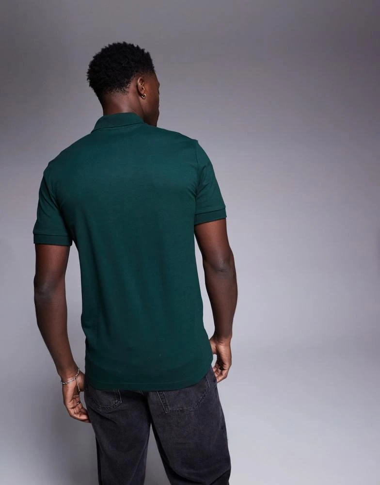 Hugo Boss BOSS Orange Passenger tonal logo pique polo slim fit in dark green 2