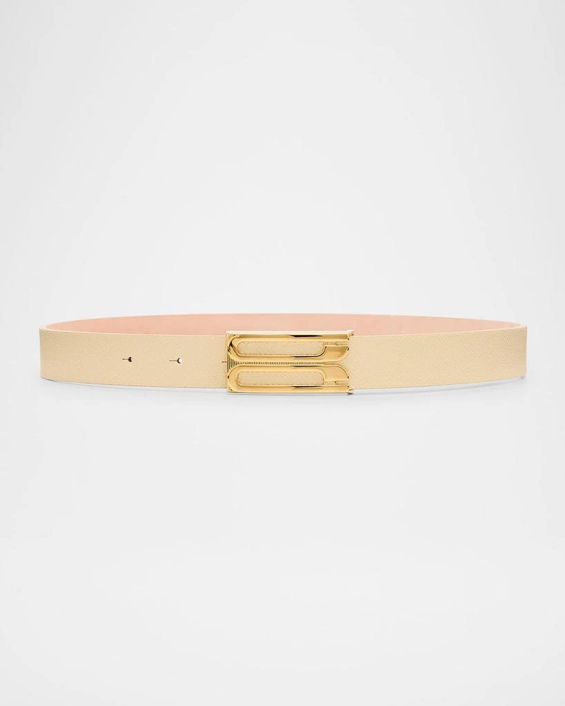 Victoria Beckham B-Logo Leather Belt 1