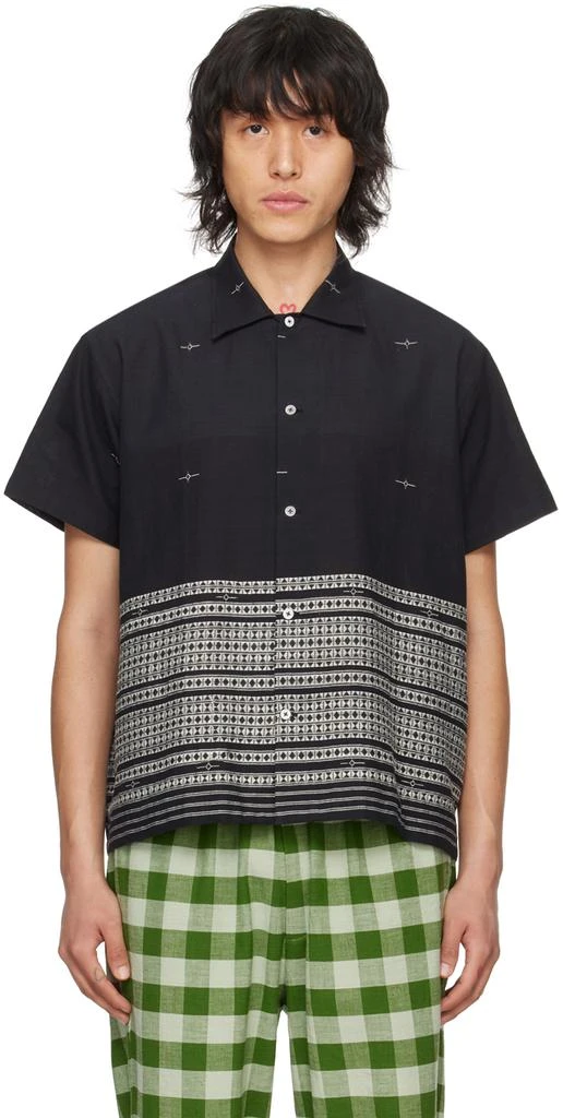 HARAGO Black Embroidered Shirt 1