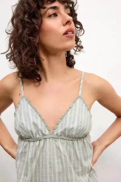 Out From Under Out From Under Green Laundered Stripe Cami 2