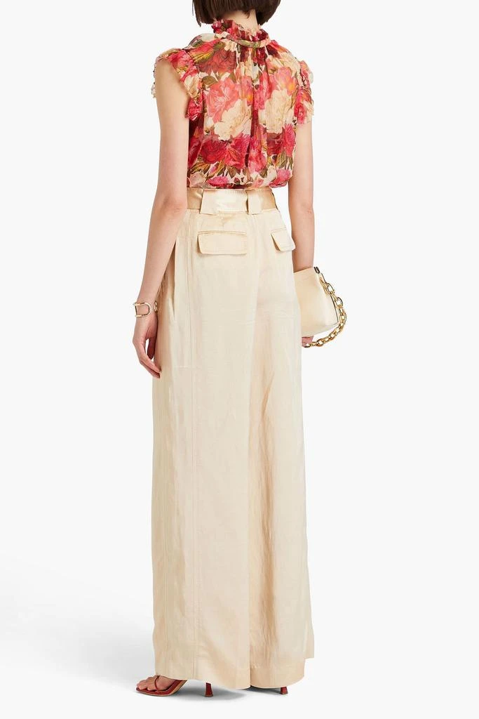 Zimmermann Pleated shantung wide-leg pants 3