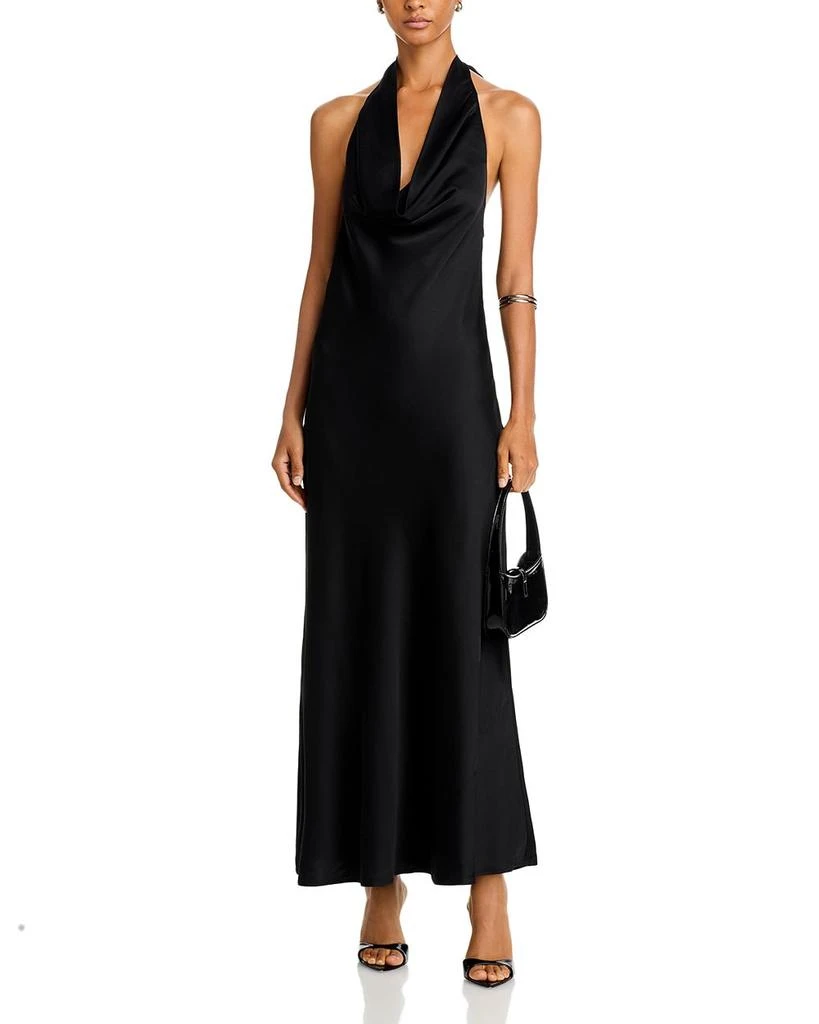 FRENCH CONNECTION Ennis Satin Halter Dress 3