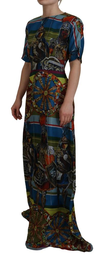 Dolce 
Gabbana Multicolor Sicily Silk A-line Long Gown Dress